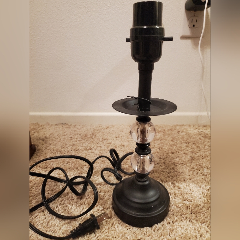 Black and Clear Table Lamp Base